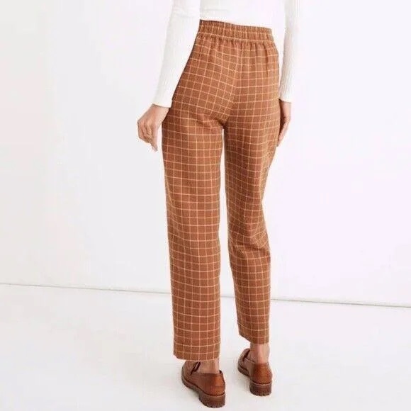 Madewell Tan Grid Pattern Trousers - Picture 6 of 7